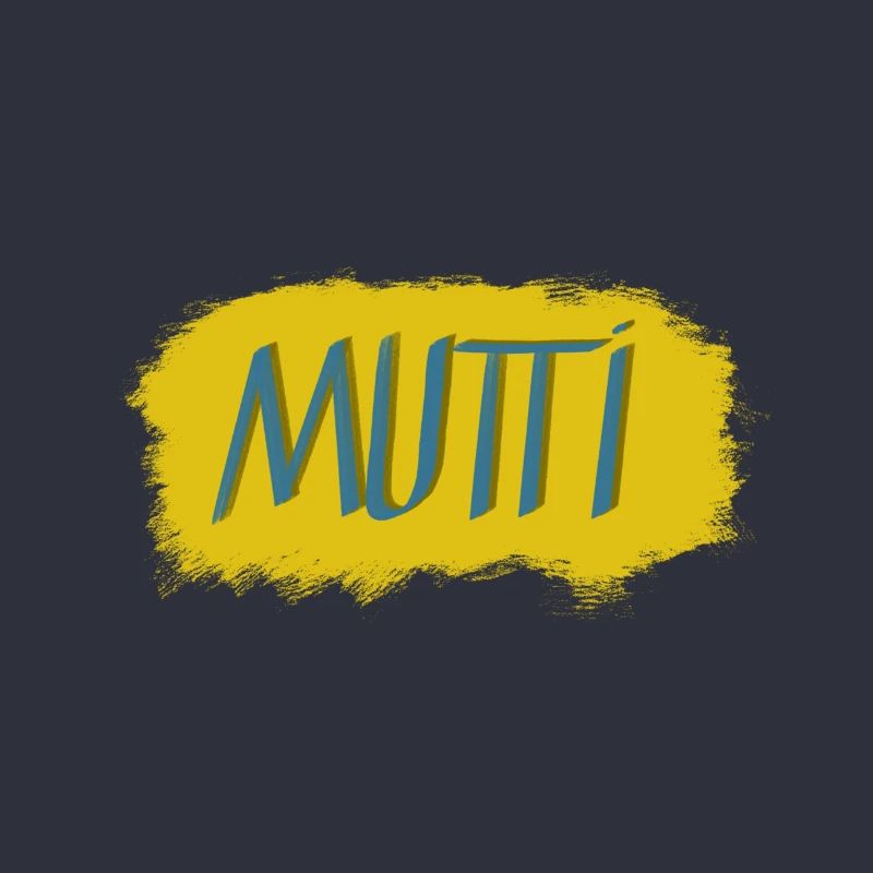 Lettrage Mutti avec explosion de couleurs