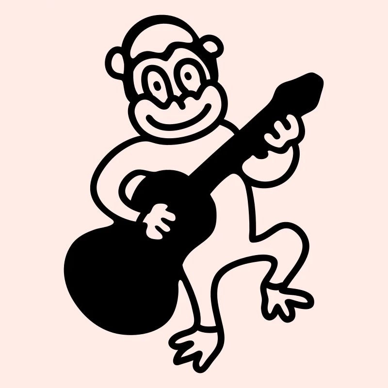 Singe joue de la guitare - Line