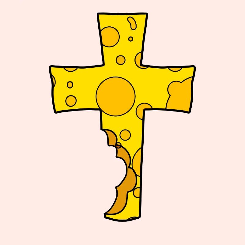 Cross symbol cheese