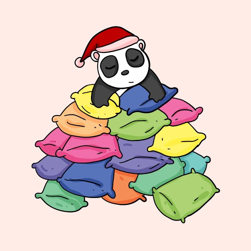 Panda and pillows