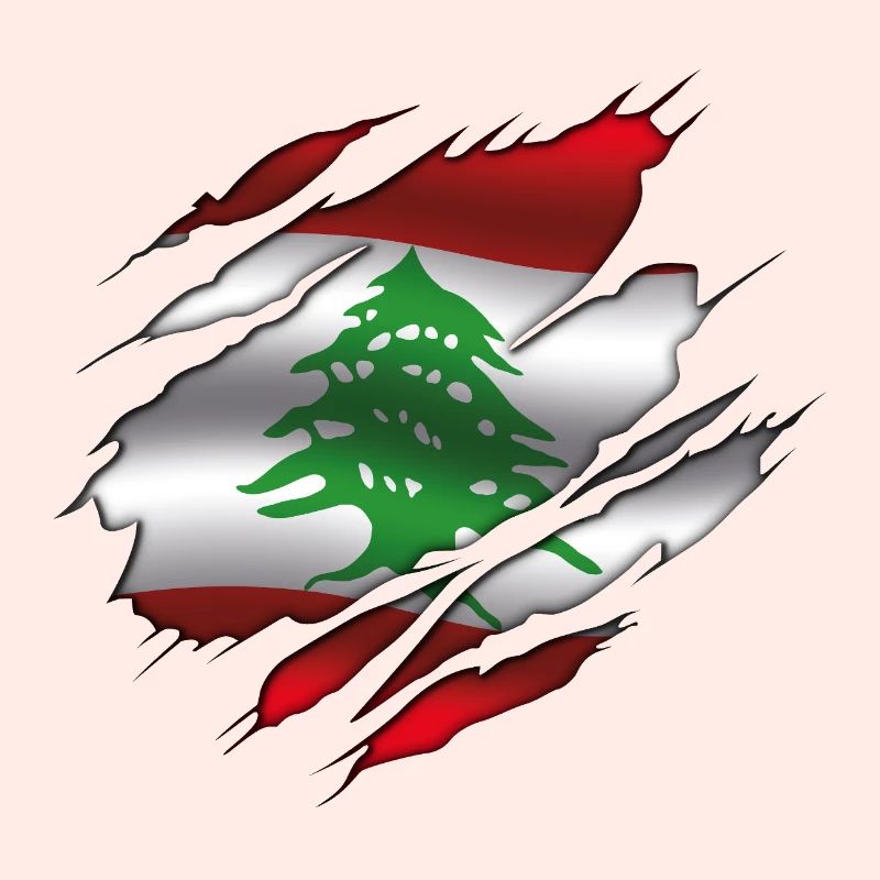 Drapeau du Liban - Drapeau déchiré
