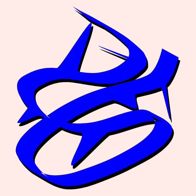 Dynamic Blue Graffiti Design