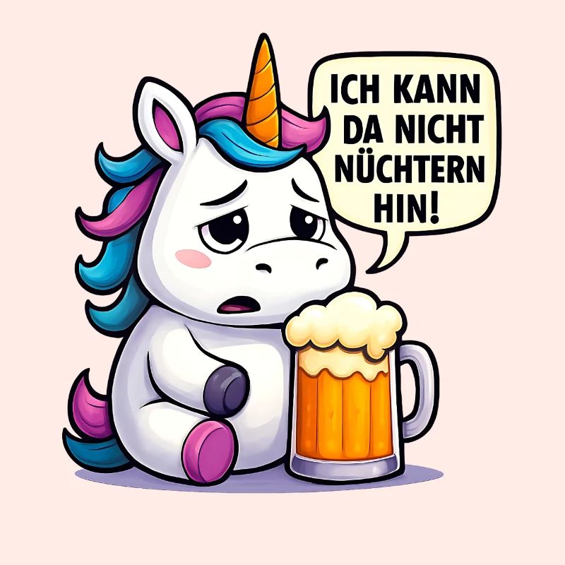 Betrunkenes Einhorn mit Bier