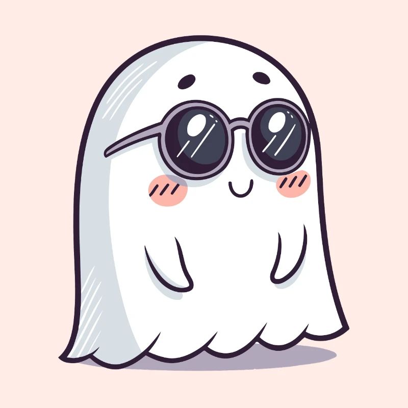 Ghost Chic Black Cartoon Glasses