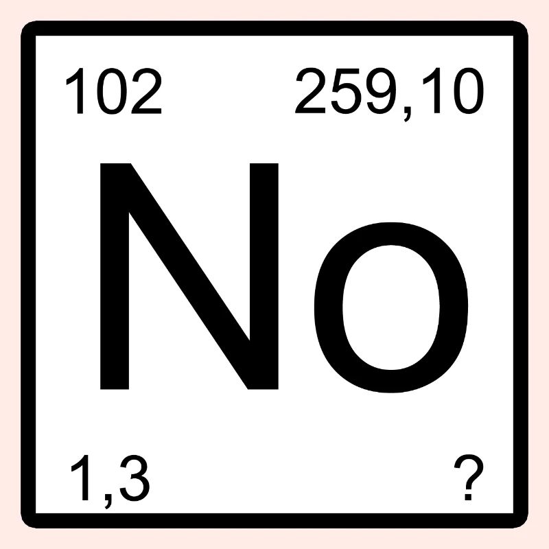 Nobelium Pas Symbole élémentaire Nobelium Tee