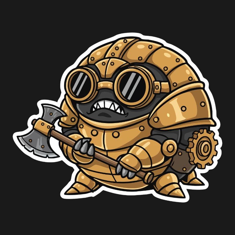 Sowbug Krieger Steampunk Axt Kupferrüstung