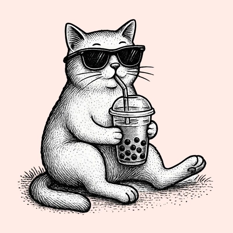 Bubble Tea Katze