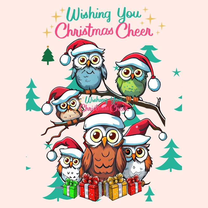 Festliche Eule Weihnachtsstimmung Design