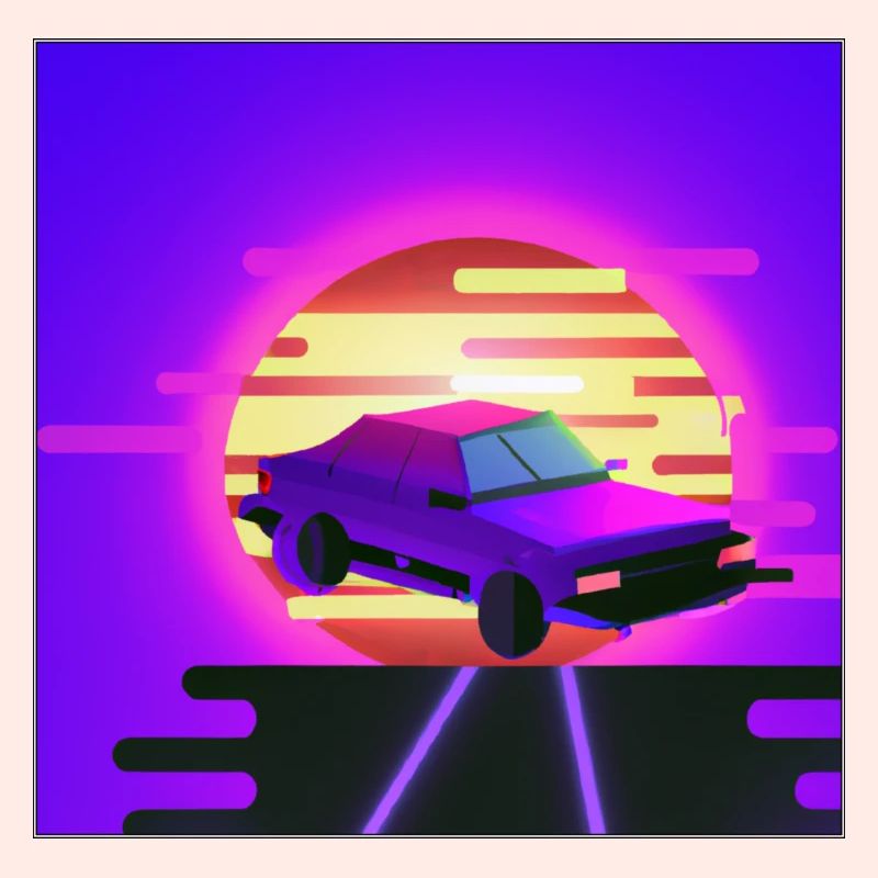 Retrowave/vaperwave car.
