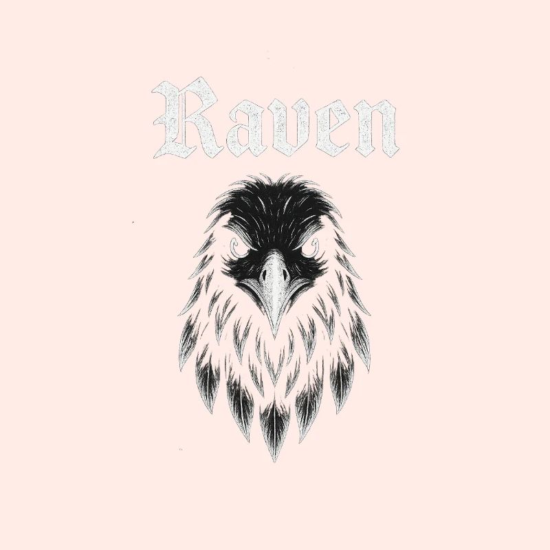 Raven Gothic Kopf Illustration Geschenkidee