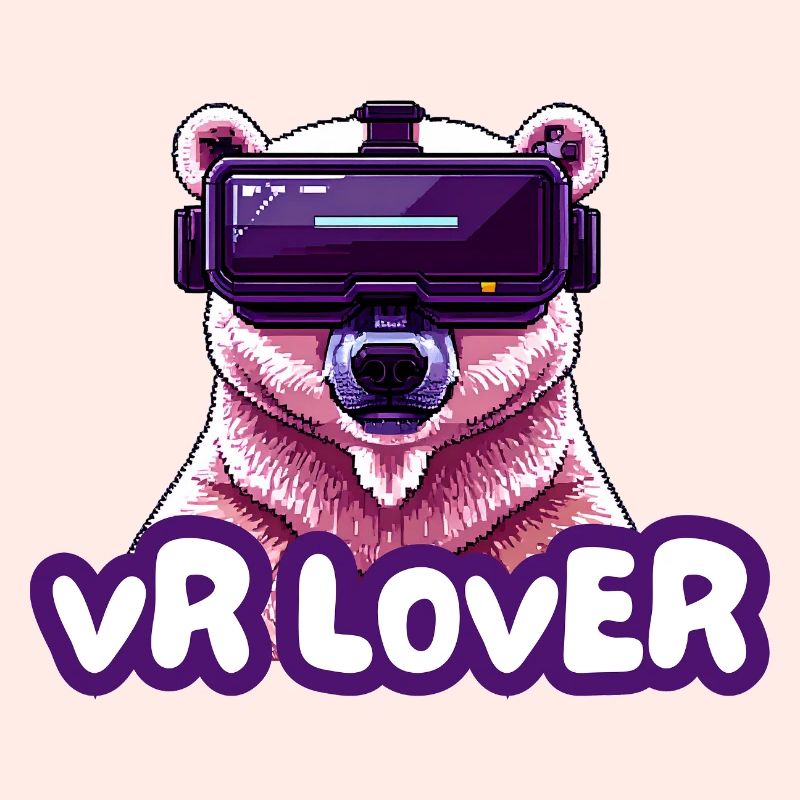 VR Bär mit Virtual Reality Brille
