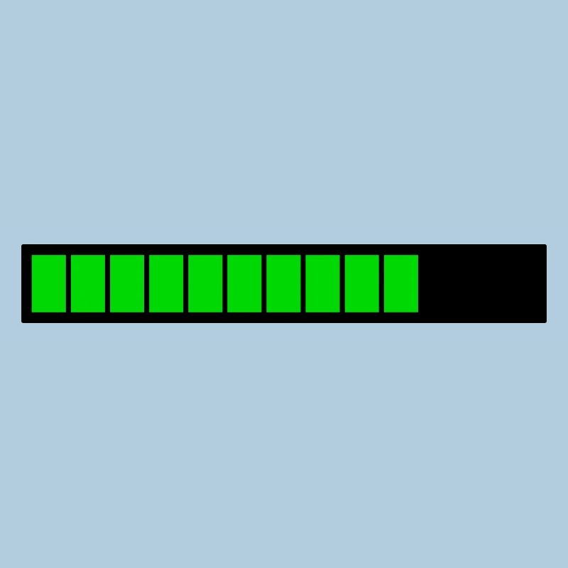 Rectangle loading bar Black Green (75%)