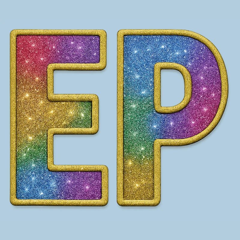 EP | Lettrage initial Galactic Glitter