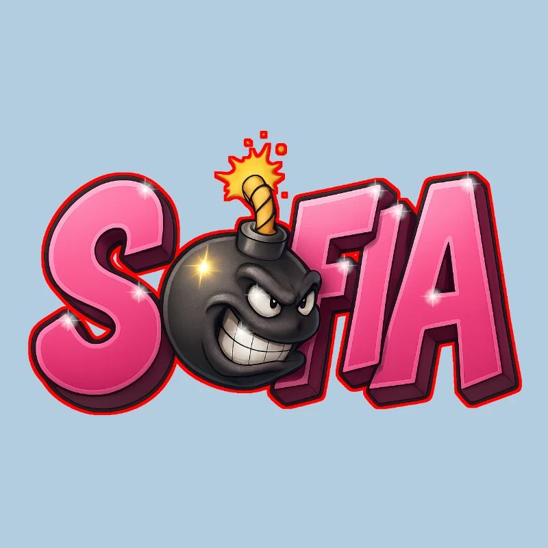 Sofia Graffiti Name Bomb Graffité 3D