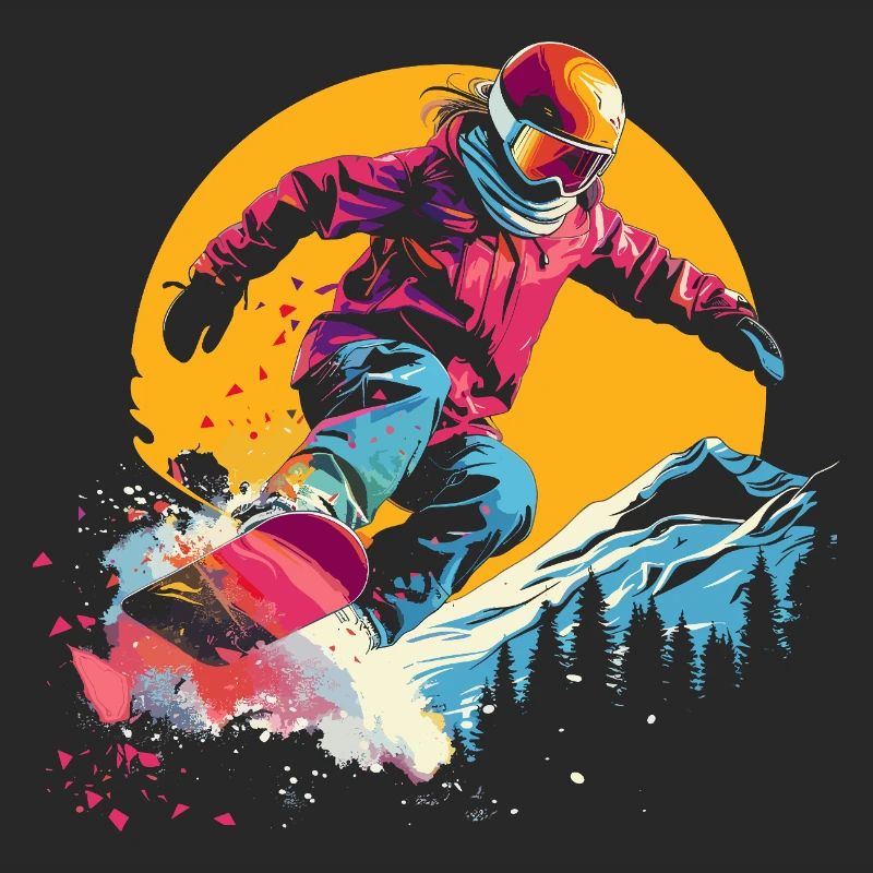 Snowboarder Synthwave