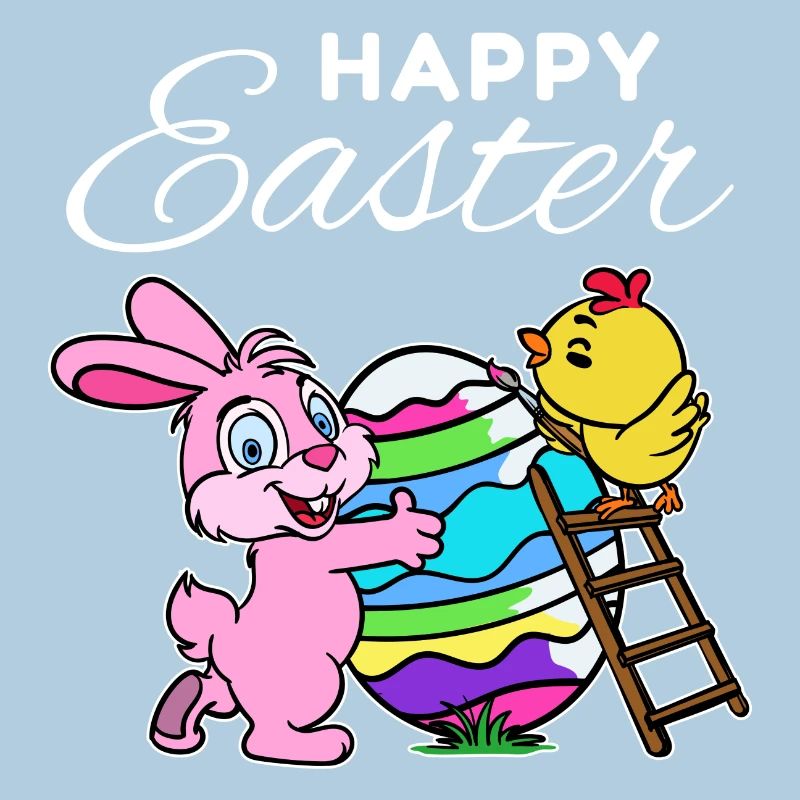 Happy easter bunny easter bunny chick hen egg