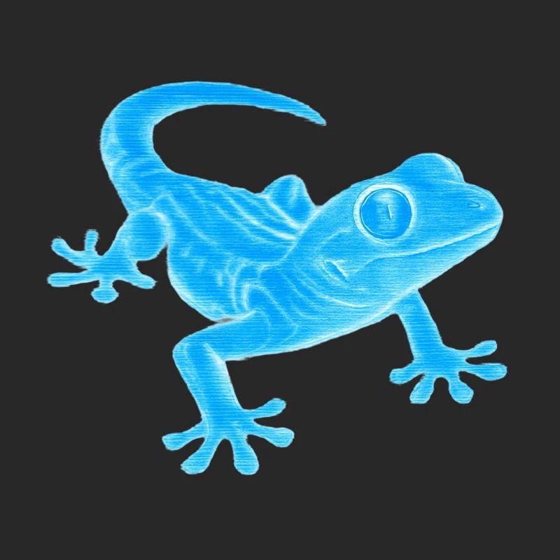 Blue Gecko Silhouette Pattern
