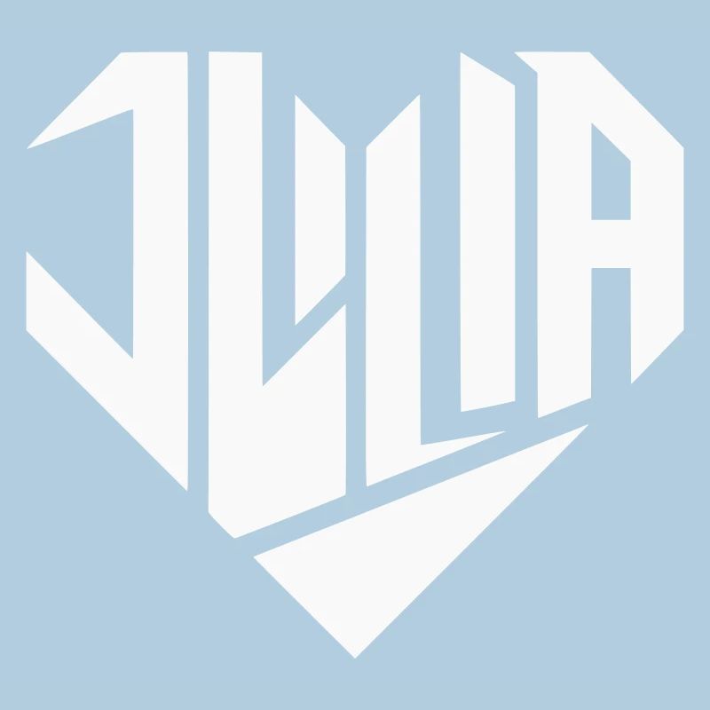 Julia Name Design Heart Design - Color Variable