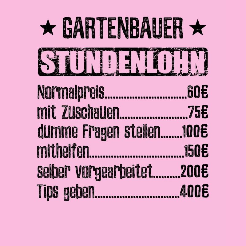 Stundenlohn Gartenbauer Beruf - Spruch