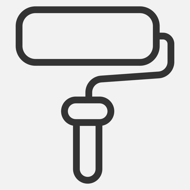 Minimalist Paint Roller Line Art Icon