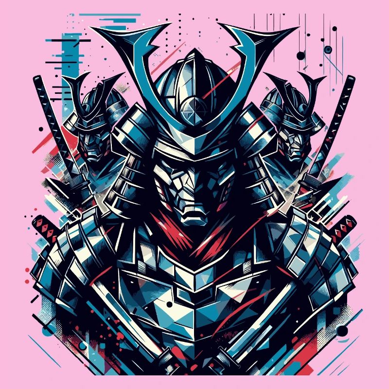 Futuristic Samurai Warrior Illustration