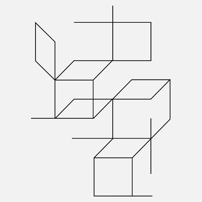 squares and lines composition