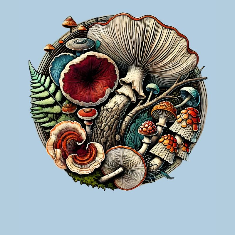 Conception complexe de champignons et d’éléments forestiers