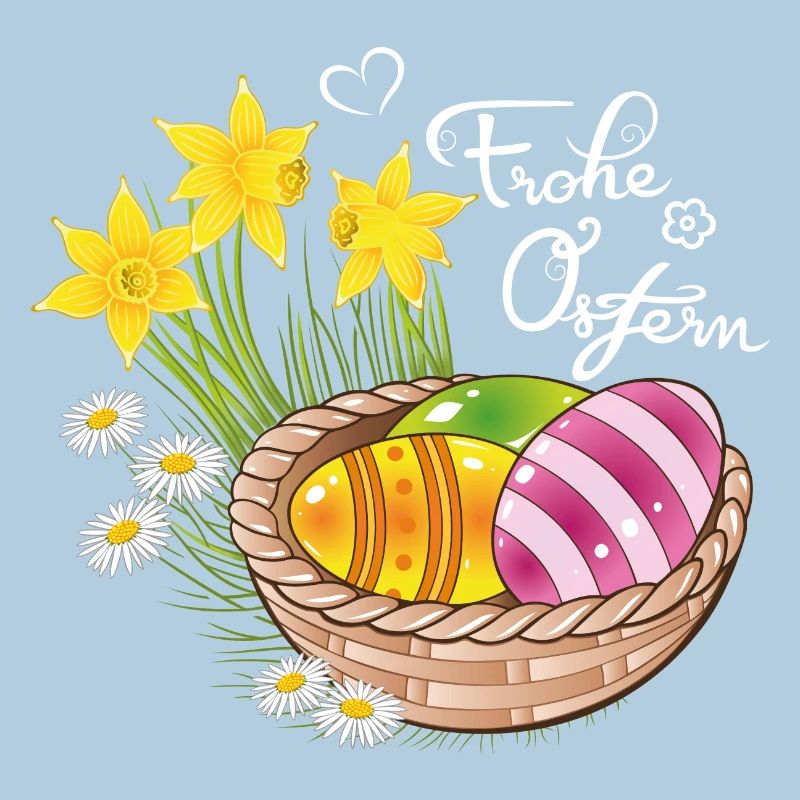 Happy Easter Easter basket Easter eggs Easter flowers eggs