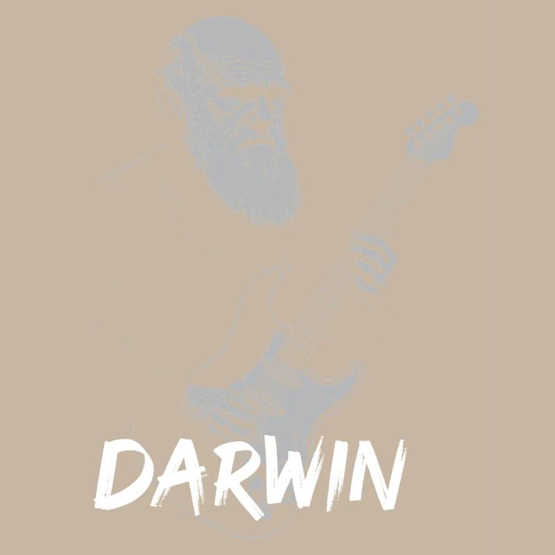 Darwin jouant de la guitare Evolution