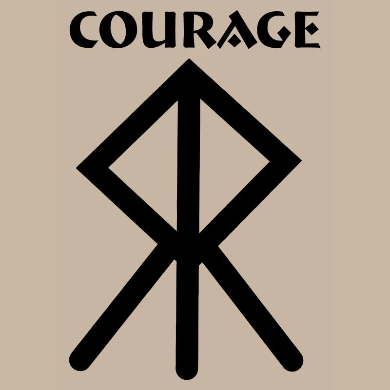 Courage Viking rune with text COURAGE