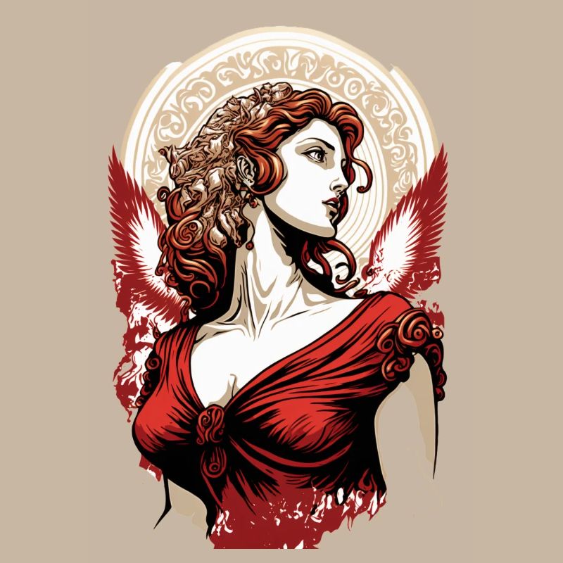 Déesse ailée rouge Aphrodite