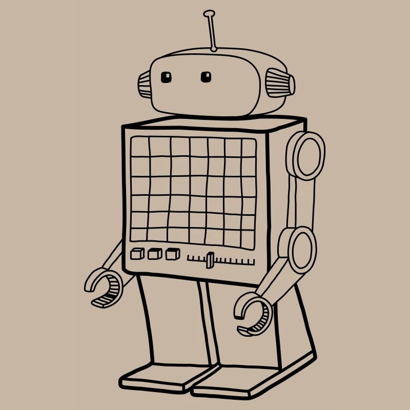 Robot rétro - Design Android Vintage AI
