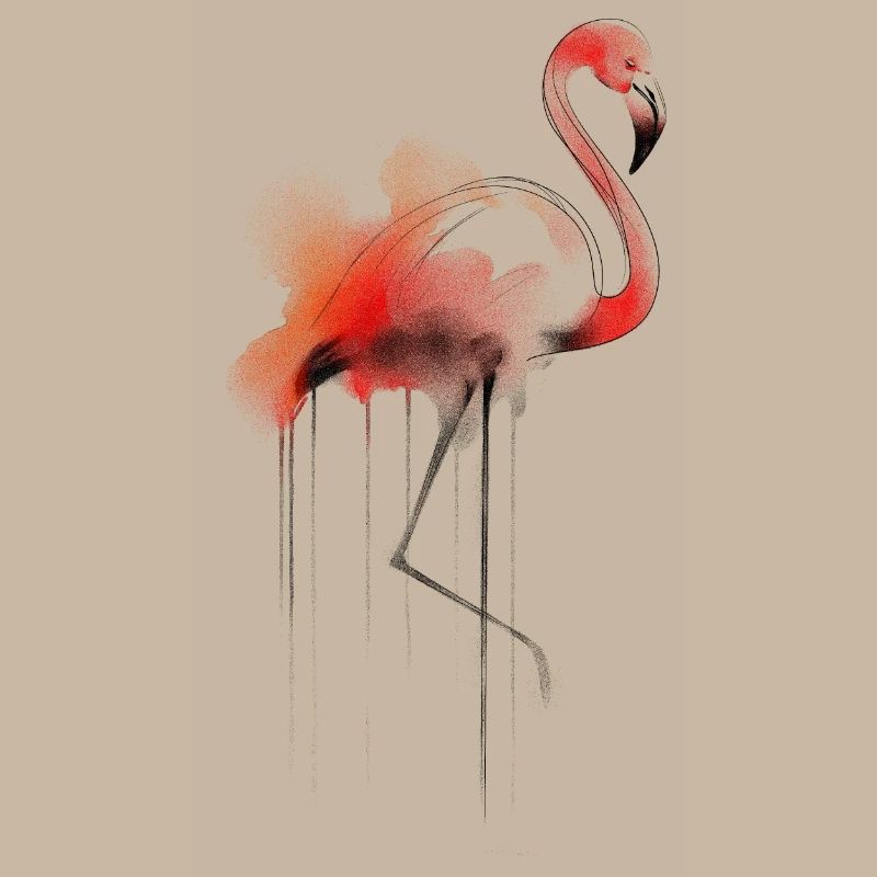 Flamingo Aquarell