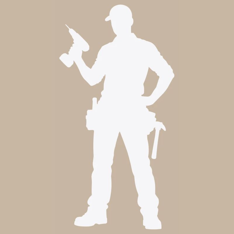 Craftsman silhouette with tools