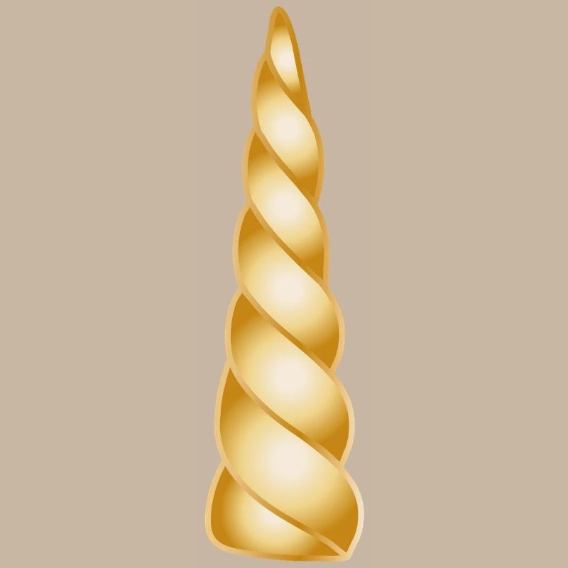 Corne spirale dorée – Objet de design magique