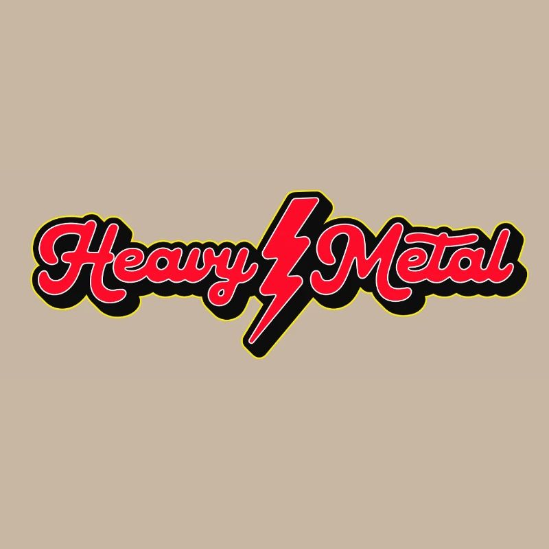 Logo du script de l’éclair en métal lourd