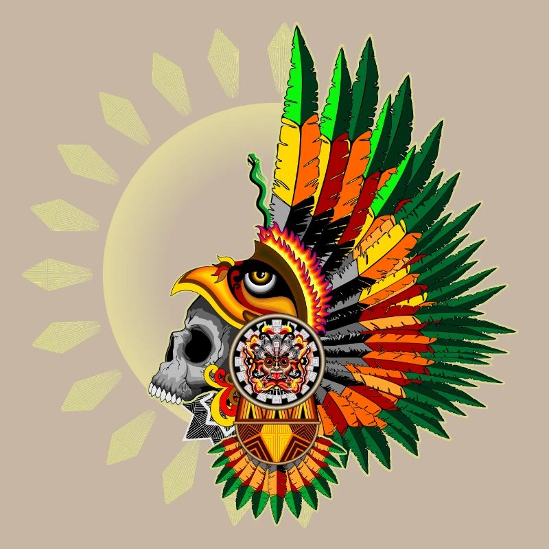 Aztec Eagle Warrior Skull
