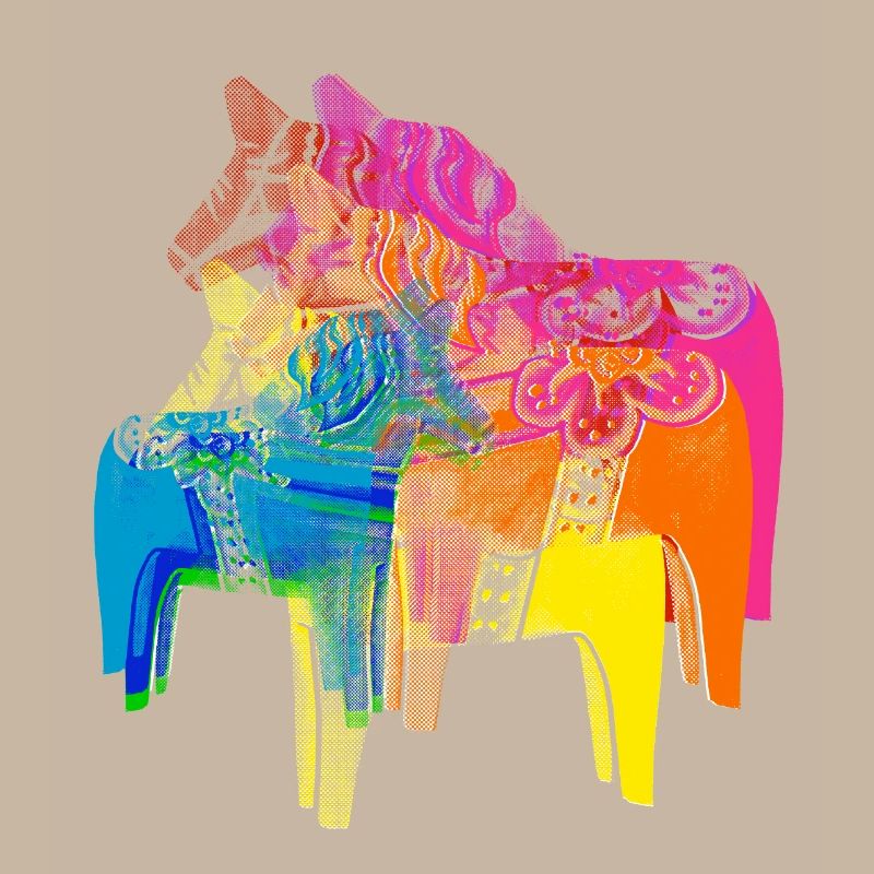 Pop Art Dala Horses Pull de Noël Style Scandi