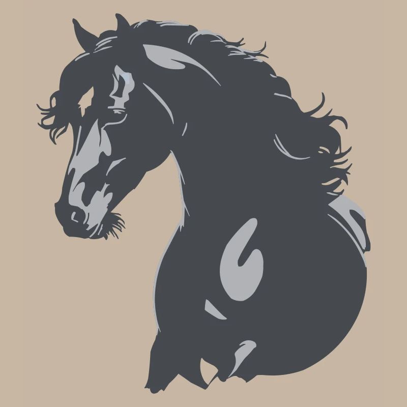 Silhouette de cheval noir