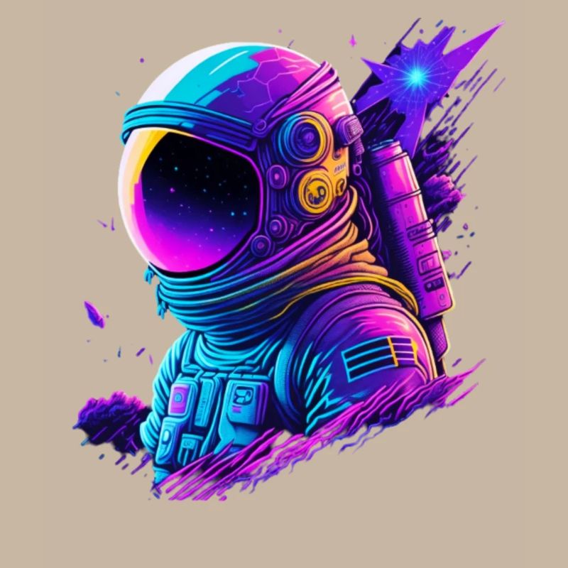 Synthwave Astronaute Space Explorer