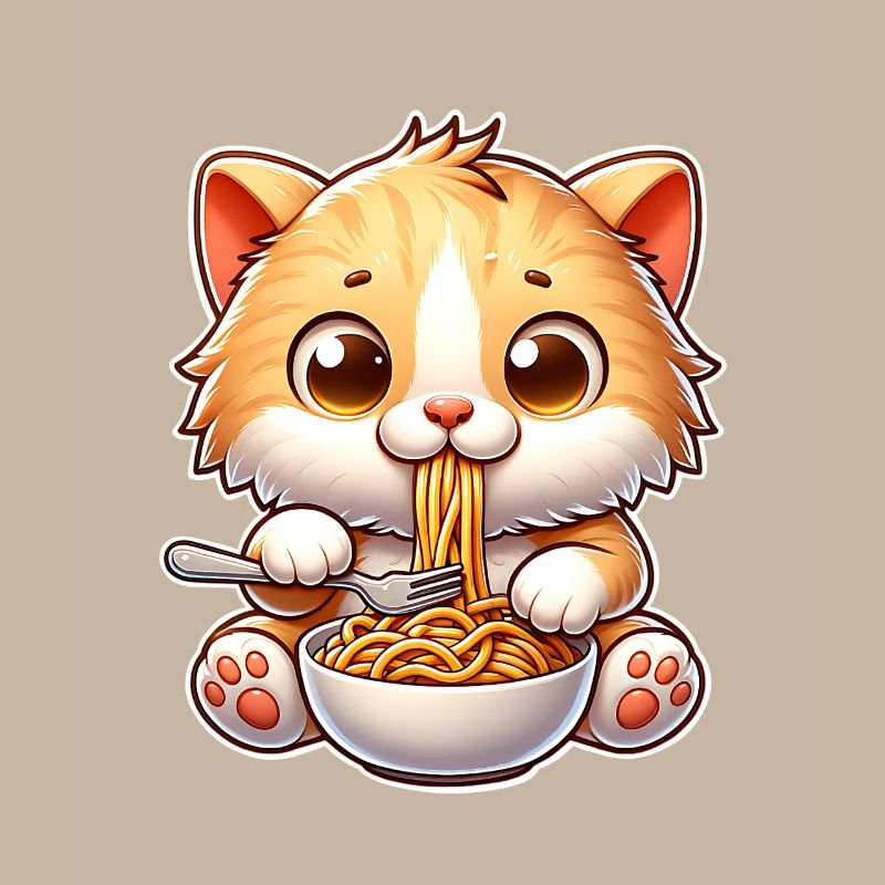 Kätzchen Spaghetti Pasta