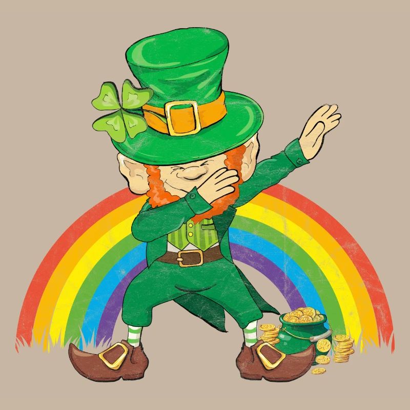 Dancing Leprechaun Dabbing Rainbow