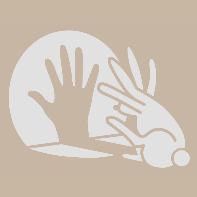 Chinese shadow, hand, rabbit, phosphorescent