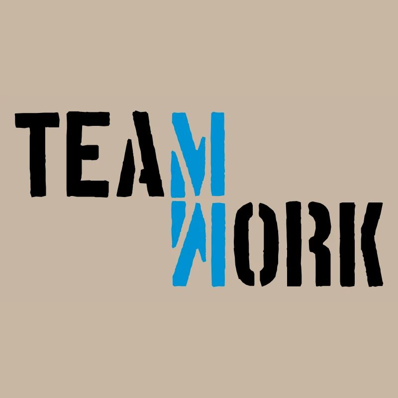 Blau Teamwork Schatten gespiegelt Logo Design Crew