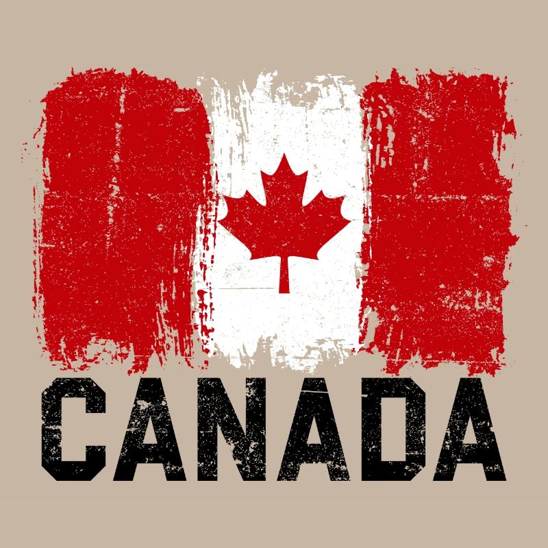 Grunge Canada Flag Maple Leaf Art