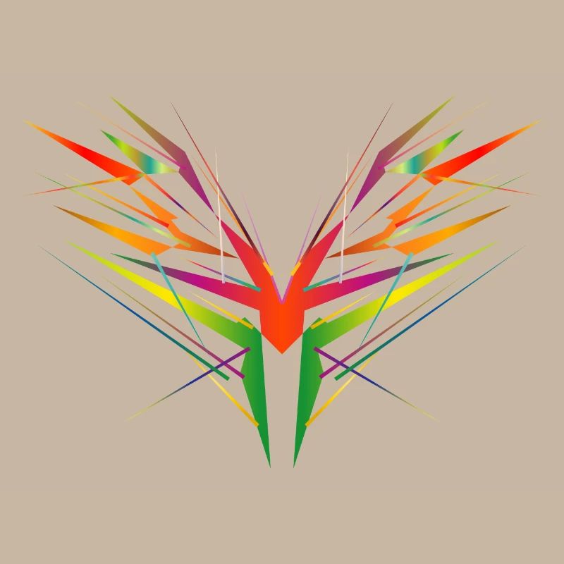 forme d’aile abstraite colorée