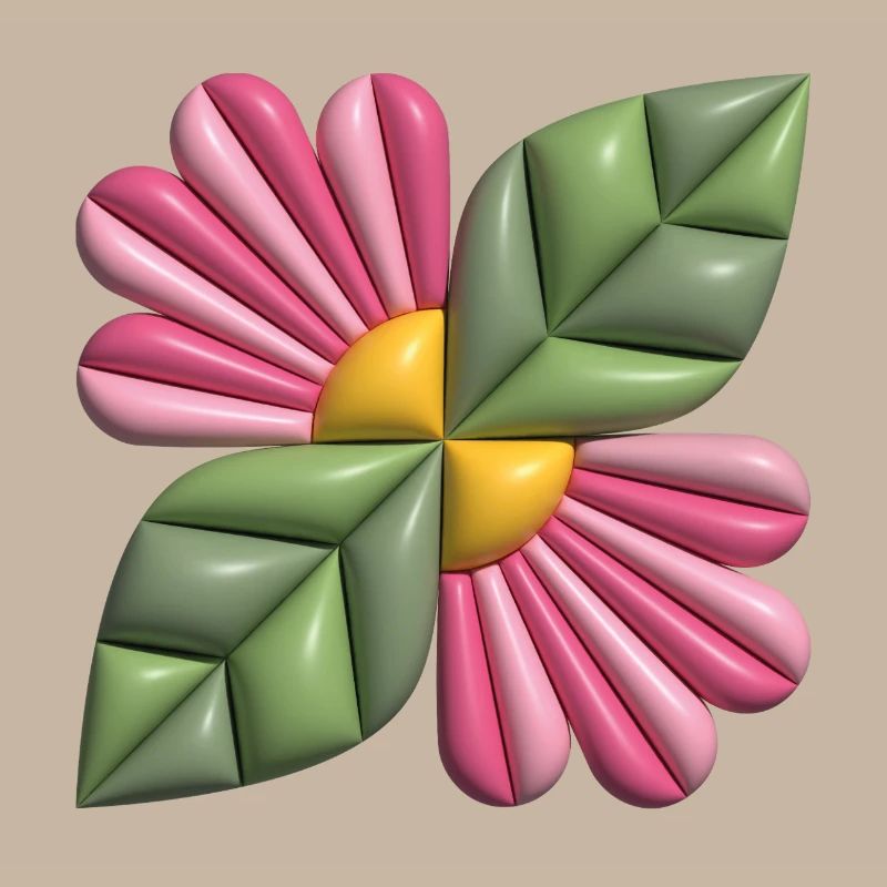 3d-Blumenquadrat