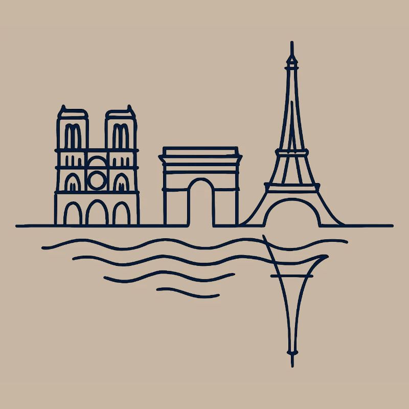 Pariser Linien: Eiffelturm und Arc de Triomphe