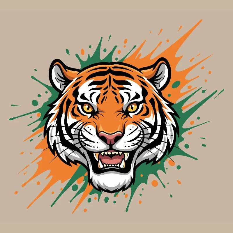 Tiger Head Splash Art
