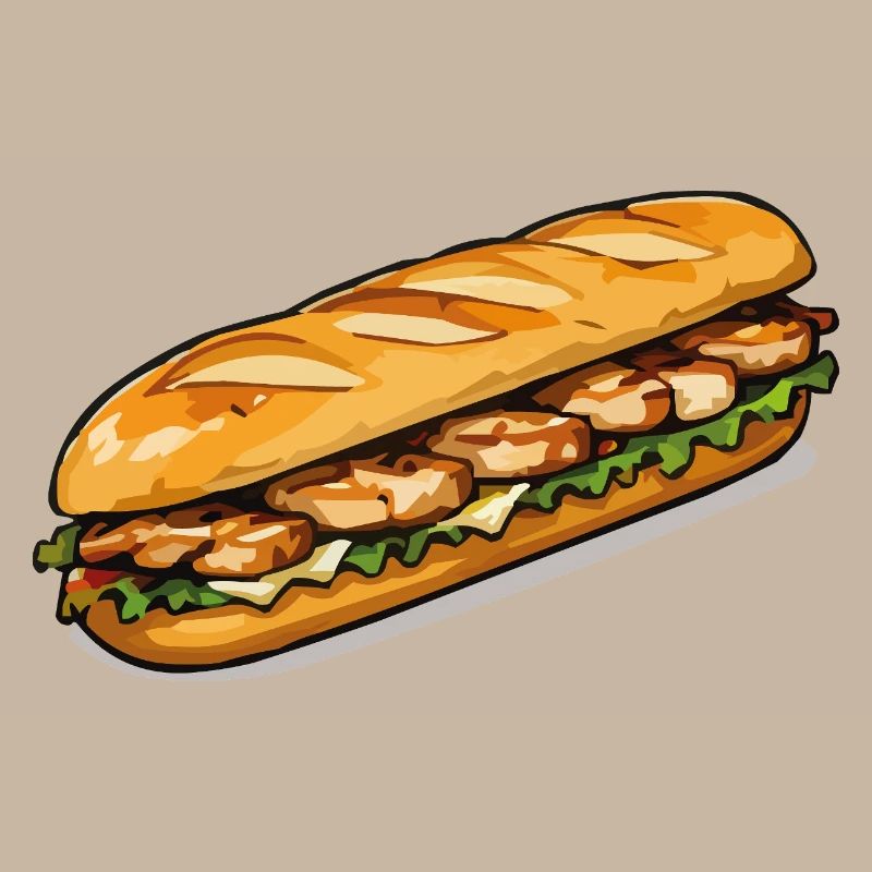 Gegrilltes Hähnchen Sub Kunst